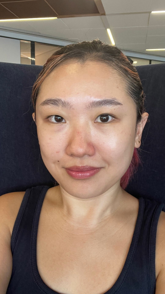 Sarah Han before applying the Maybelline Instant Age Rewind MultiUse Concealer
