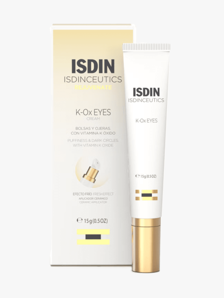Isdin K-Ox Eyes in branded component on a light gray background