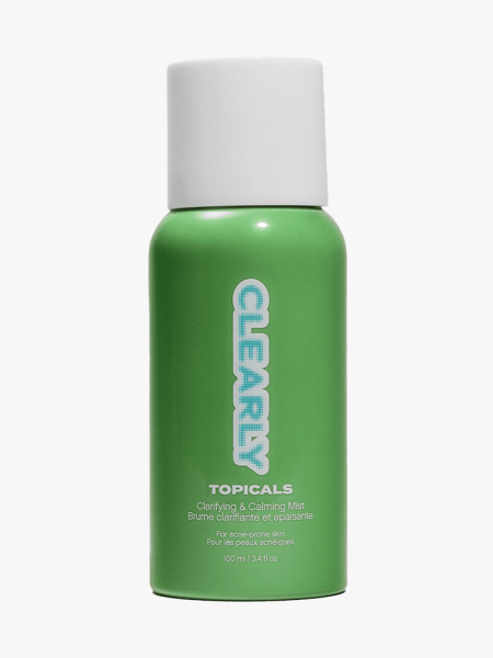 Topicals Clearly Clarifying & Calming Mist on a grey background